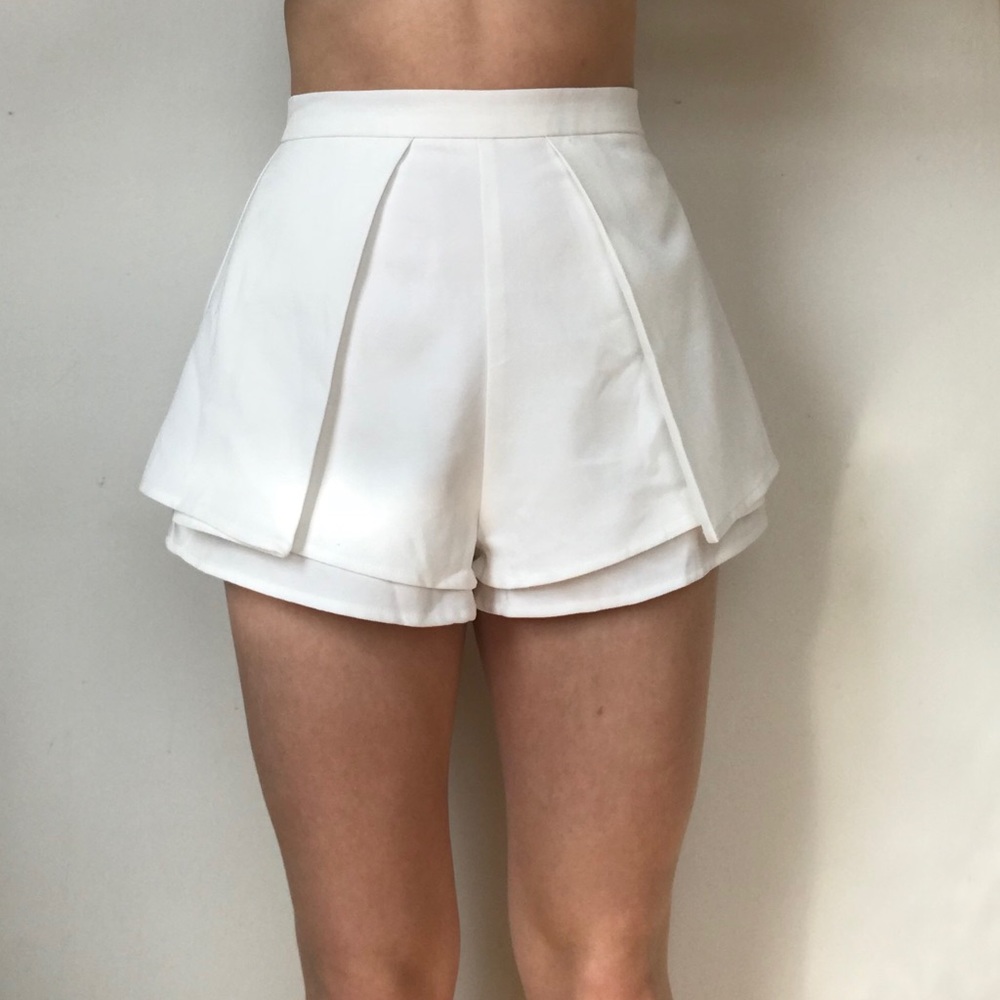 White Flared Shorts